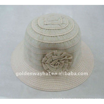 Girls paper straw hat